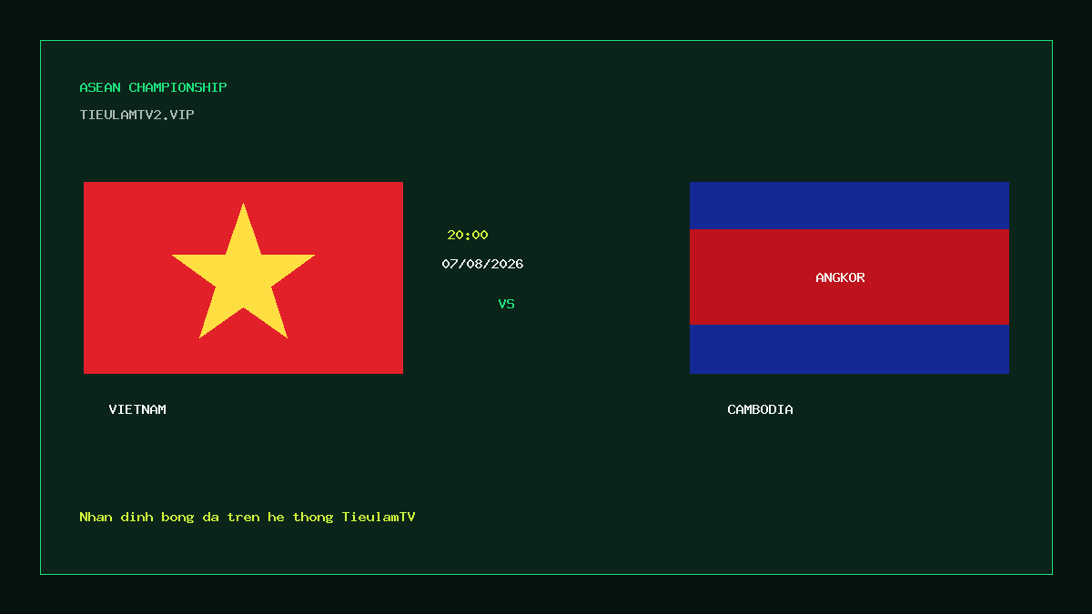 Phân tích Việt Nam vs Campuchia 20h00 07/08/2026: phá khối thấp